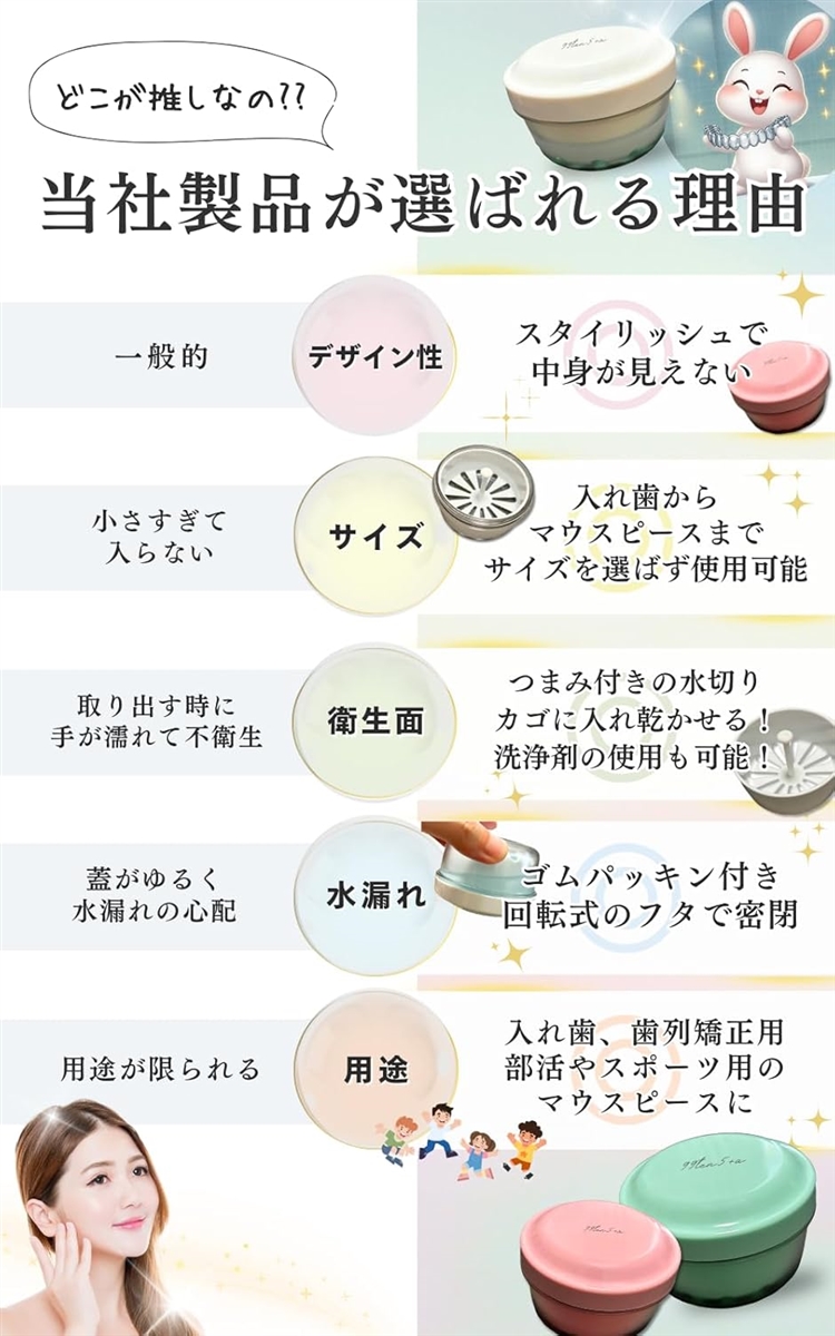 マウスピース ケース 入れ歯ケース 歯科衛生士監修 清潔に使いたいあなたへ 洗浄 保管 持ち運べる 乾燥も(グリーン,  M) | ブランド登録なし | 02