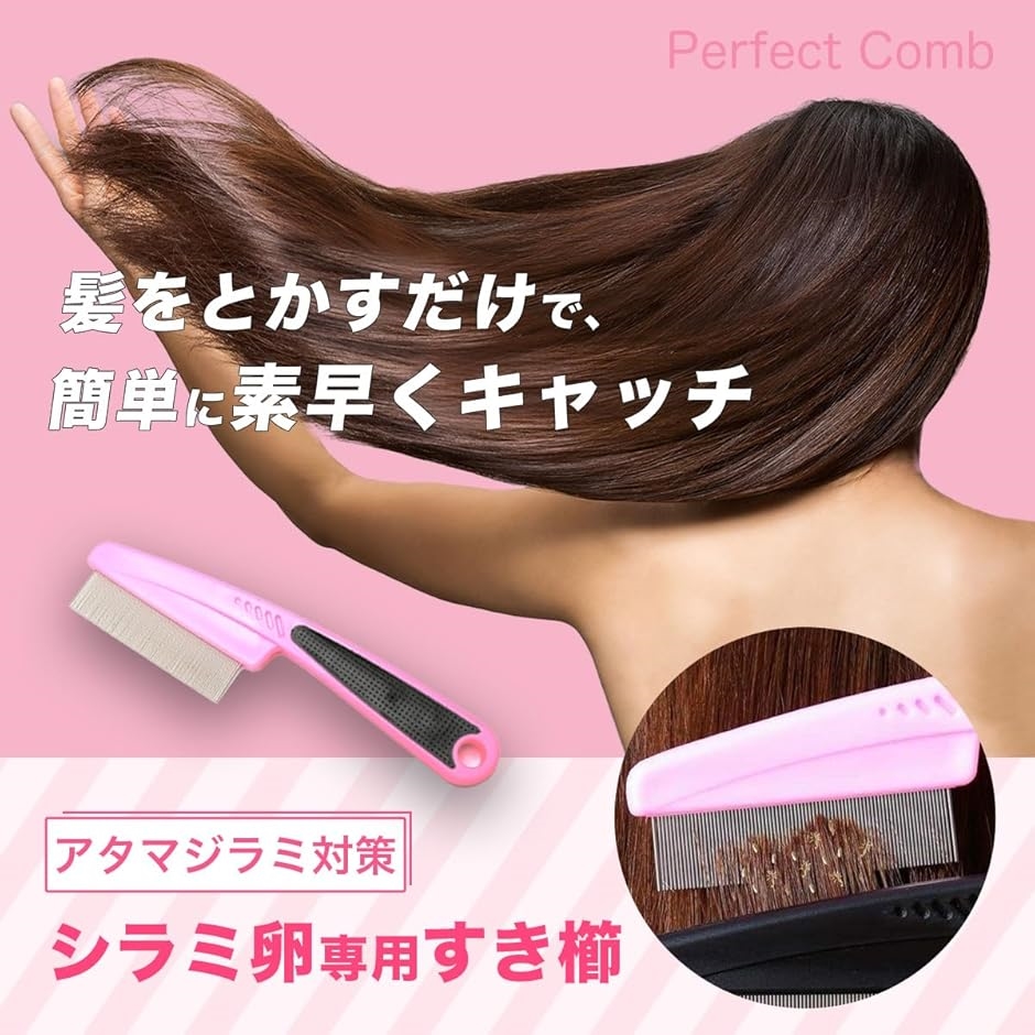 人用 ステンレス 細目 ふけとり シラミ くし アタマジラミ クシ 櫛 フケ 蚤取りコーム 頭皮(ブラックxブラック) | ブランド登録なし | 01