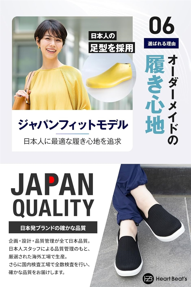 デッキシューズ スリッポン スニーカー 靴 メンズ レディース ウォーキング 軽量(ネイビー,  26.0〜26.5 cm 2.5E) | ブランド登録なし | 06