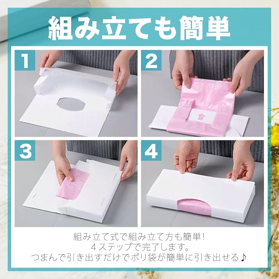 ゴミ袋 収納 ケース 4個セット 引き出し スマート取り出し キッチン収納 ポリ袋対応 シンプルデザイン(ホワイト,  Small) | ブランド登録なし | 02