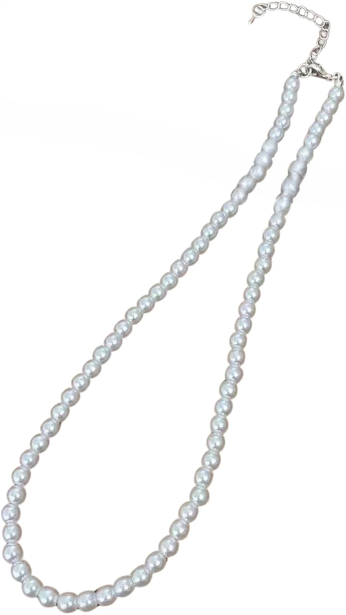 Yahoo! Yahoo!ショッピング(ヤフー ショッピング)真珠 パールネックレス シンプル レディース（シルバー,  4mm）