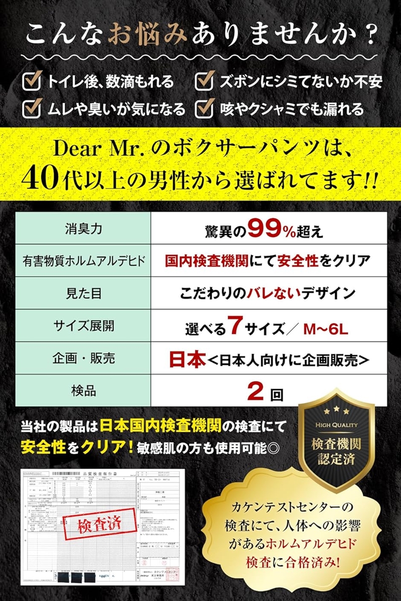 尿漏れパンツ メンズ ボクサー 消臭抗菌 2枚 ネイビー2枚( ネイビー,  5L) | ブランド登録なし | 02