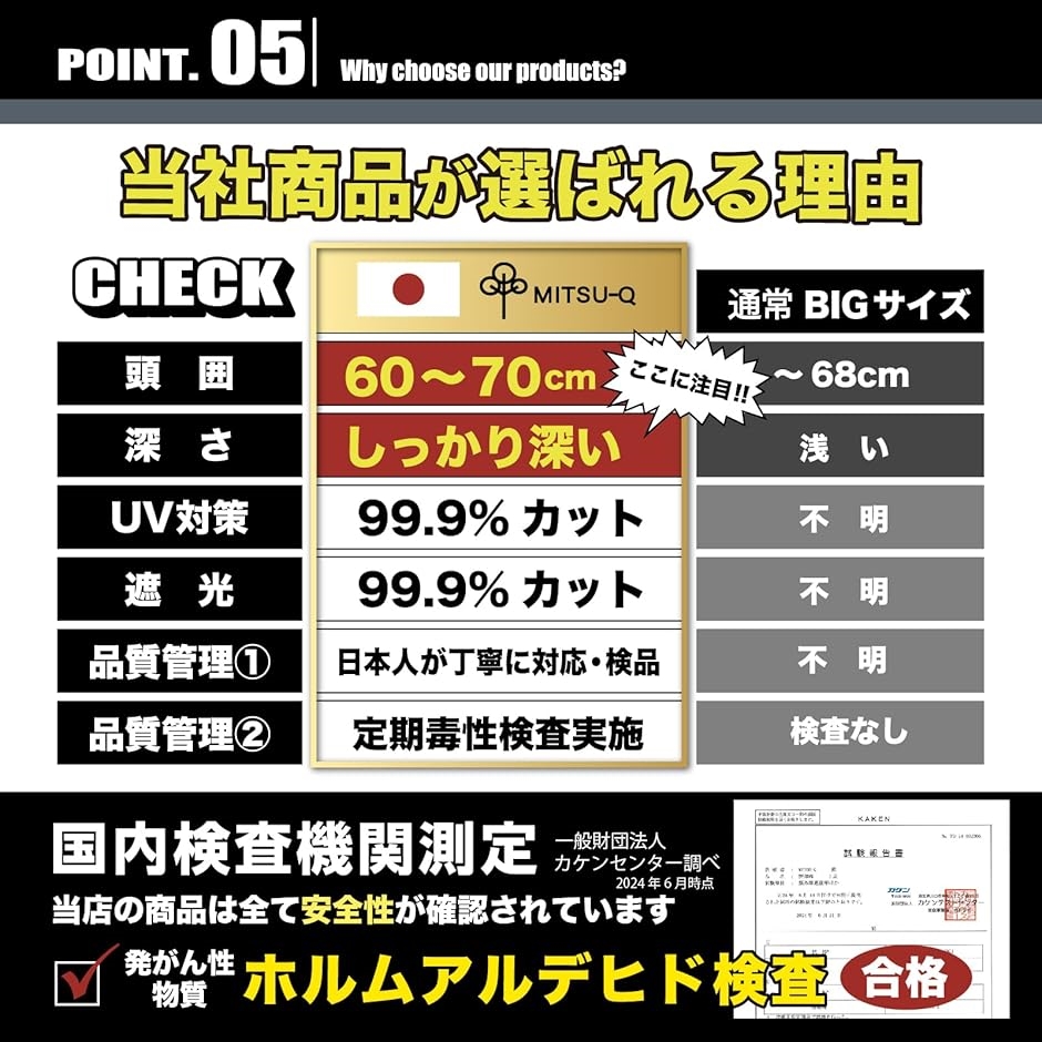 帽子 キャップ メンズ 大きいサイズ 特大 超深め(ブラック,  3XL) | ブランド登録なし | 05