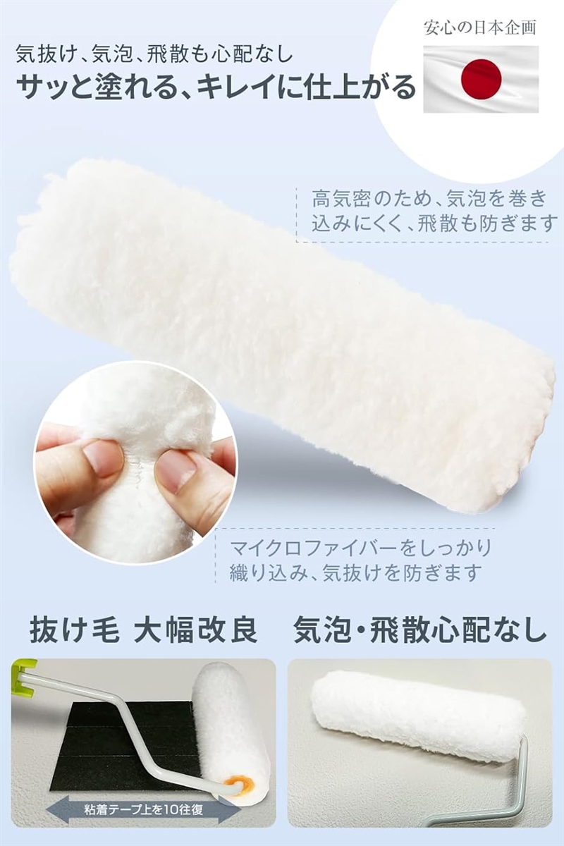 塗装ローラー マイクロファイバー スモール ペイント ペンキ 用品(ホワイト50本セット,  4インチ 14ミリ) | ブランド登録なし | 03