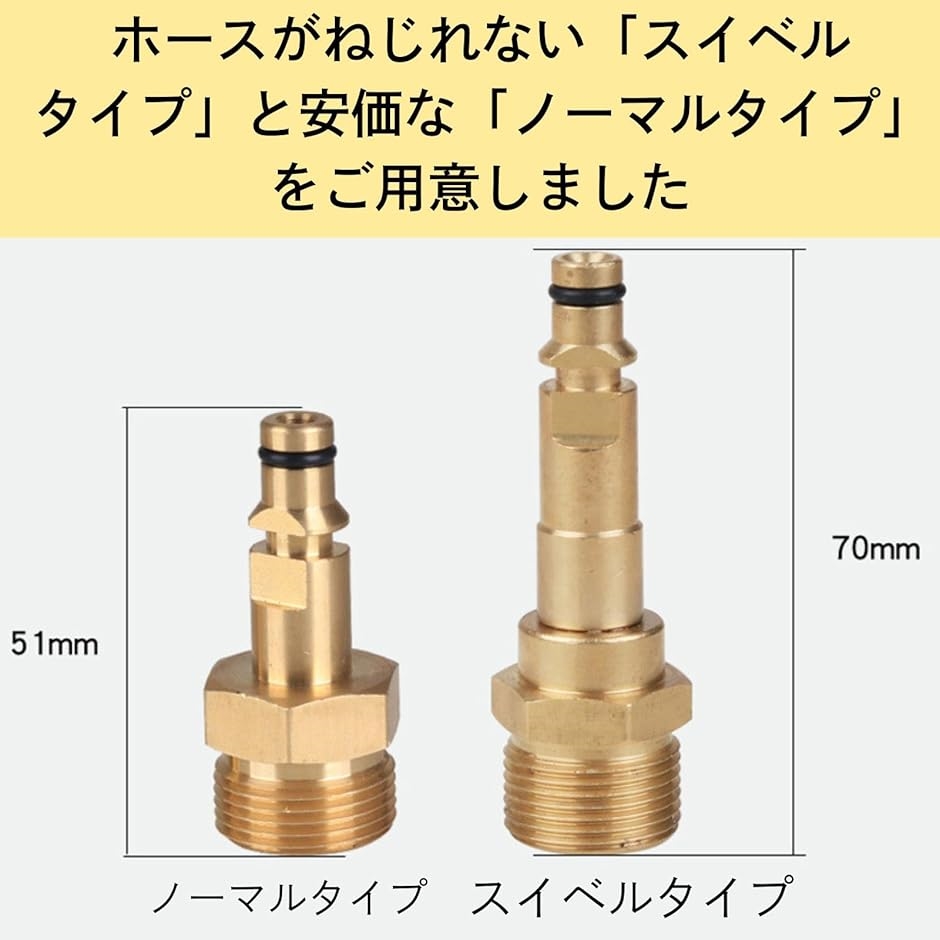 互換 変換アダプター クイックコネクト ケルヒャー M22オス 内径 14mm 高圧洗浄(ゴールド) | ブランド登録なし | 03