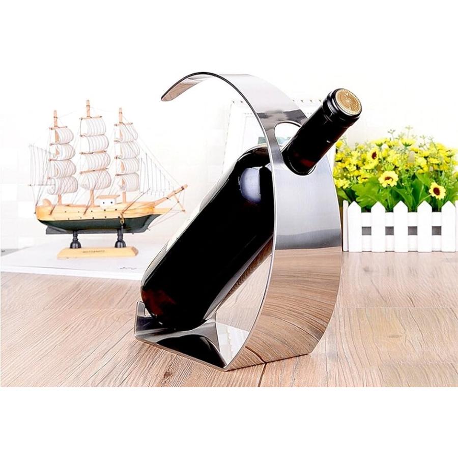 爆安W3 ステンレス製 ワインホルダー ワインラック シャンパン インテリア ボトル スタンド ディスプレイ(Aタイプ) キッチン収納、ラック 