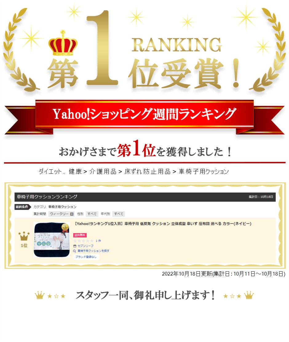 【Yahoo!ランキング1位入賞】車椅子用 低反発 クッション 立体成型 車いす 座布団 選べる カラー( ネイビー)｜sevenleaf｜07