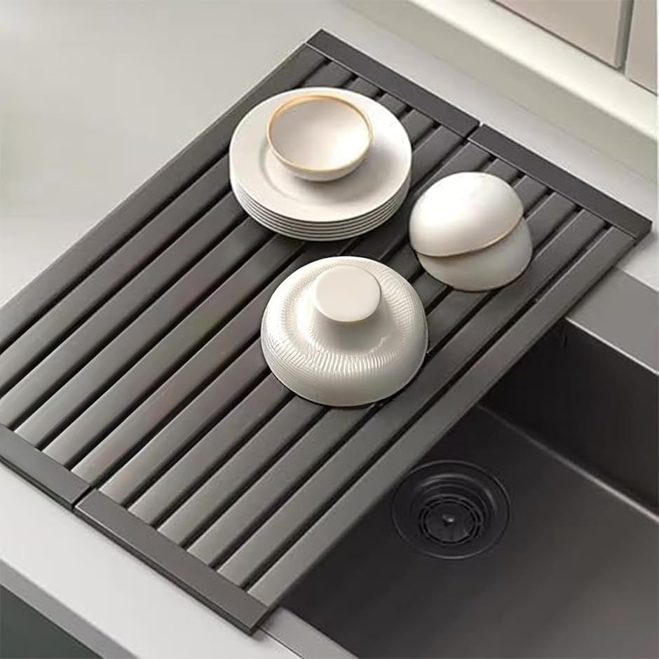 食器水切りラック 調理台 32〜60cm選択可能 52cm キッチン 収納 ステンレス スチール 台所 MDM(52cm(シンク48cm以下)) | ブランド登録なし