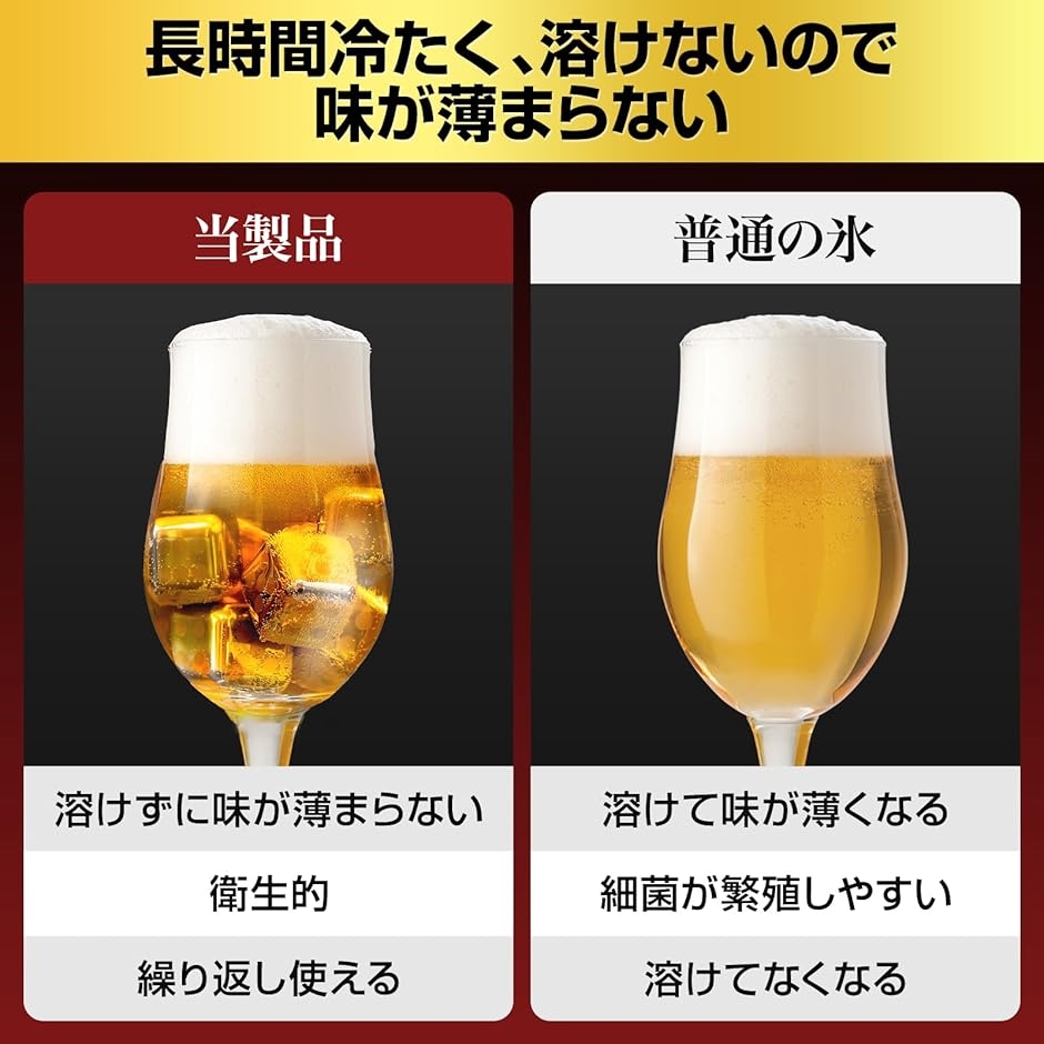 アイスキューブ 父の日 プレゼント 男性 ギフト 保冷 ワイン 日本酒 焼酎 ビール 溶けない 氷 ステンレス(4個,  4個セット) | ブランド登録なし | 02
