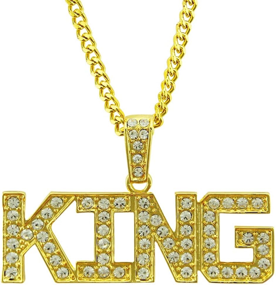 Yahoo! Yahoo!ショッピング(ヤフー ショッピング)ネックレス メンズ KING ストリート ヒップホップ HIPHOP ブリンブリン チェーン メンズネックレス 人気（ゴールド）