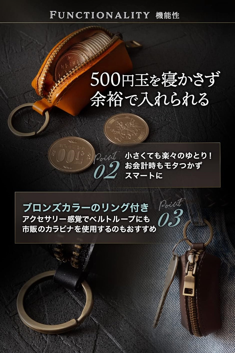 小銭入れ メンズ コインケース こぜにいれ プレゼント ギフト 父の日 本革 小さい( ブラック) | ブランド登録なし | 03