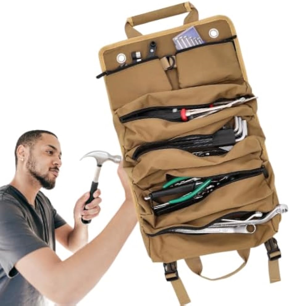 ツールバッグ ツールロールバック 工具入れ 工具ケース 工具袋 多機能 道具袋 4つポケット オックスフォード生地 工具差し入れ 工具収納｜セブンリーフ
