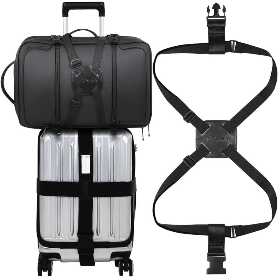 最大68%OFFクーポン スーツケースベルト キャリーケース バンド 固定ベルト ラゲッジストラップ バッグとめるベルト 調節可能 2種類セット  ブラック