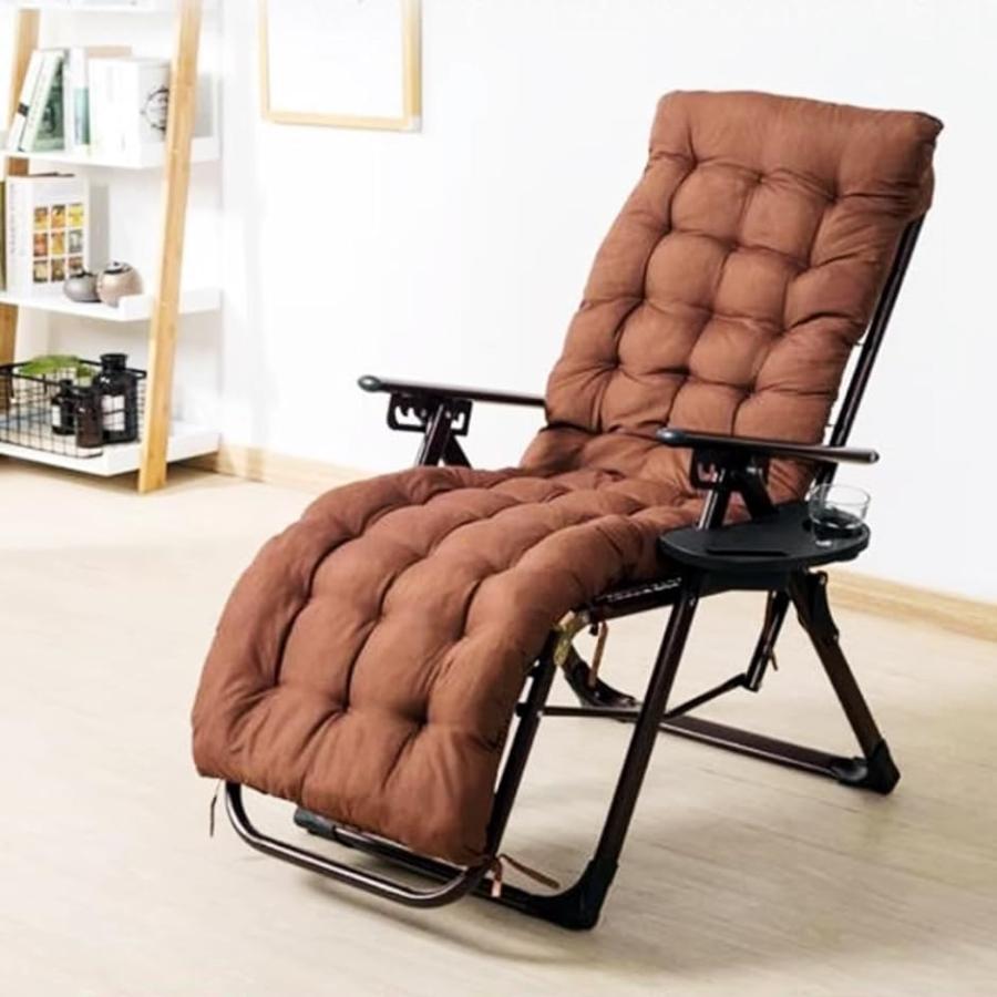 リクライニングチェア シートクッション ロング 座布団 椅子 ソファー 長方形 チェアクッション( ブラウン)