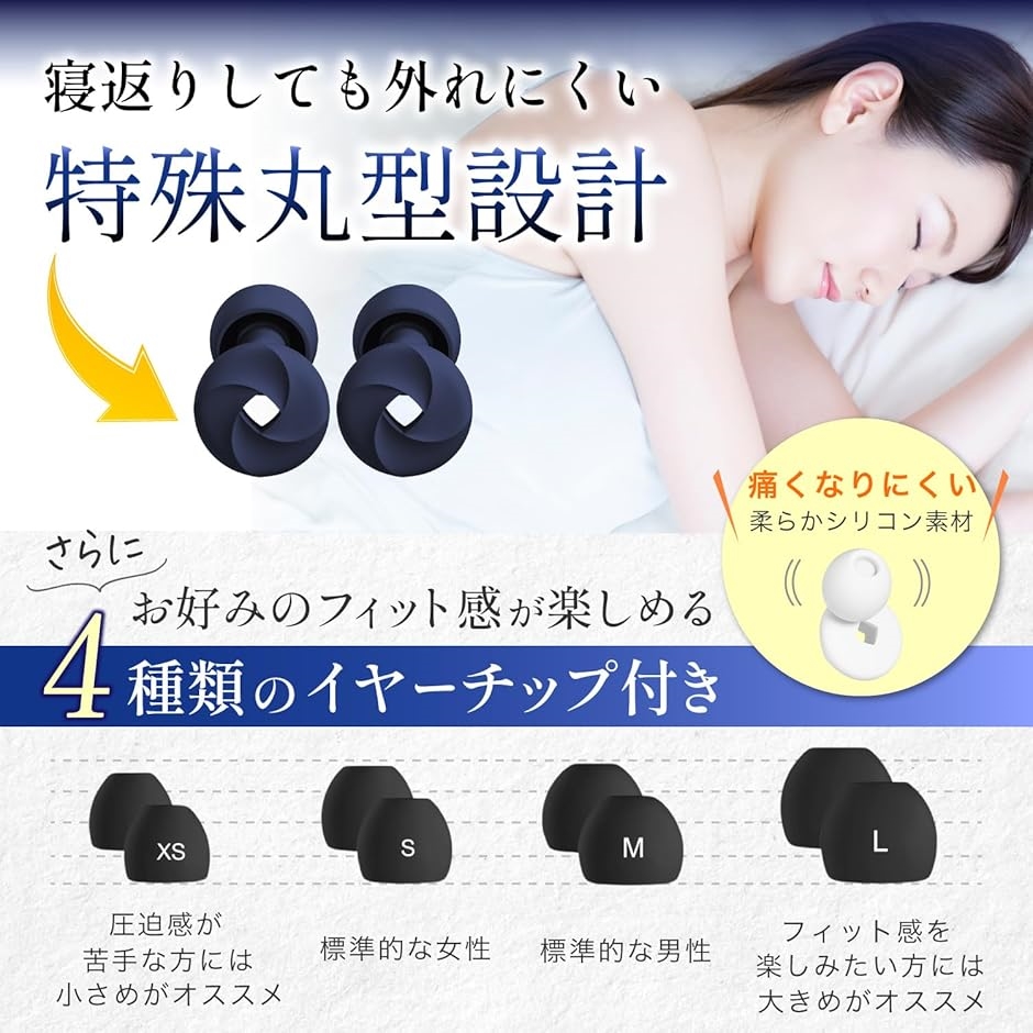 耳栓 スタイリッシュに自分空間睡眠用 ノイズキ...の詳細画像3