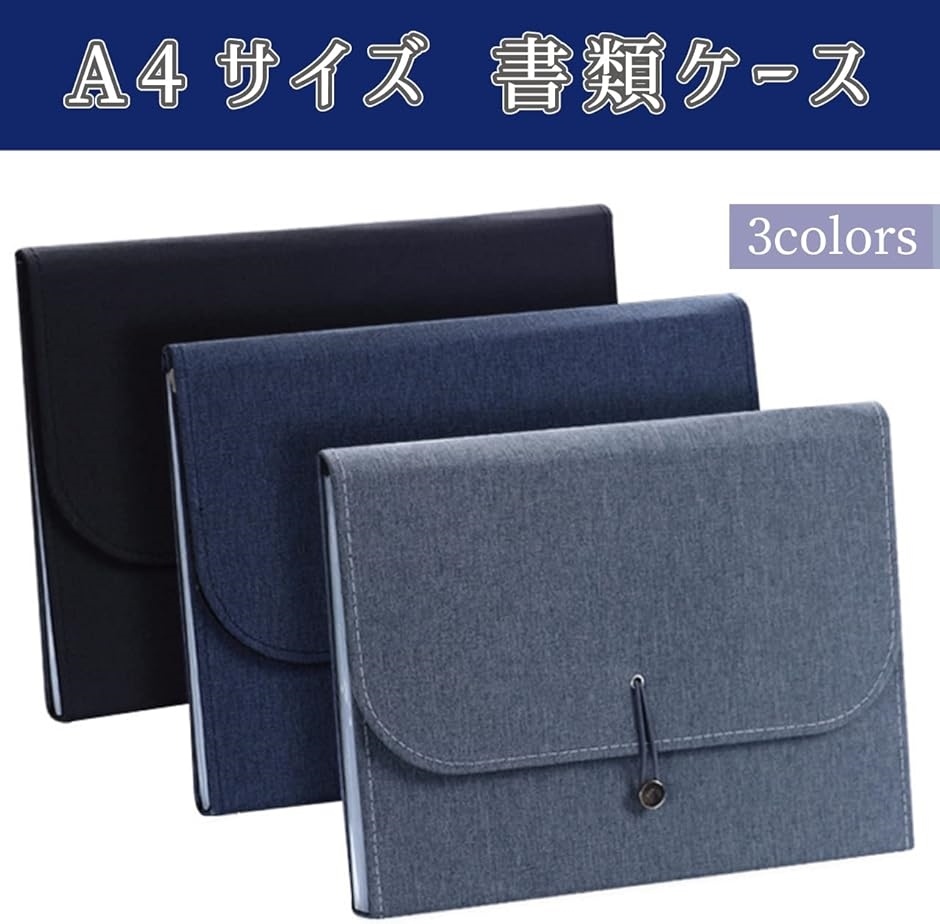 ドキュメントファイル ケース A4サイズ 収納 13ポケット 書類ケース( ブラック,  A4) | ブランド登録なし | 01