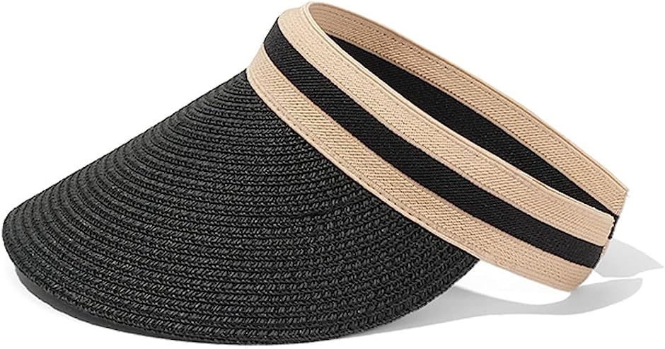 2021年新作 サンバイザー フリーサイズ 帽子 カット 日焼け 麦わら( Free Size) 日除 ネイビー, レディース 防止 UV 紫外線  レディースウエア