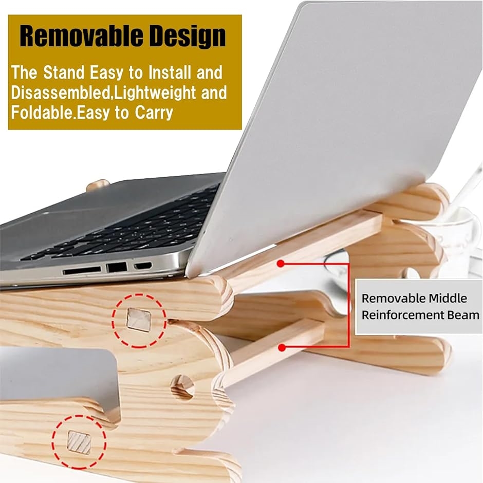 ノートパソコンスタンド 縦置き 木製 簡単組立て 収納 姿勢改善 放熱性( 10-15インチ対応)