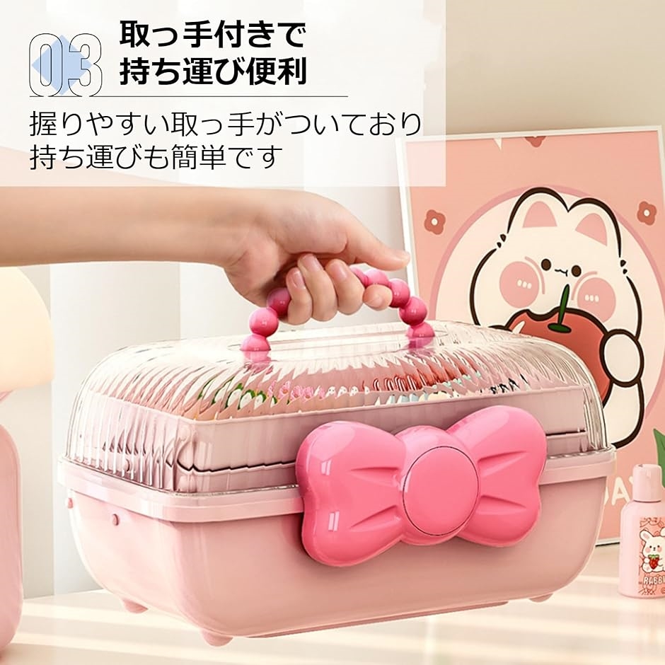 アクセサリー ケース ジュエリー収納 ボックス 小物入れ ヘアアクセサリー おもちゃ 子供用 宝石箱 ギフト 3段(パープル) | ブランド登録なし | 04