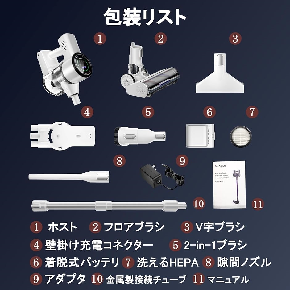 コードレス掃除機 33Kpa強力吸引 スティック掃除機 軽量自立式 最大60分連続運転 P40( ホワイト, P40 掃除機) :  2bjxws06d0 : セブンリーフ - 通販 - Yahoo!ショッピング