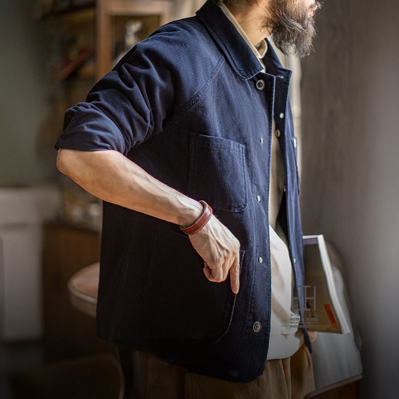 ホームアイホーム コーデュロイジャケット メンズ 4ポケット ワーク