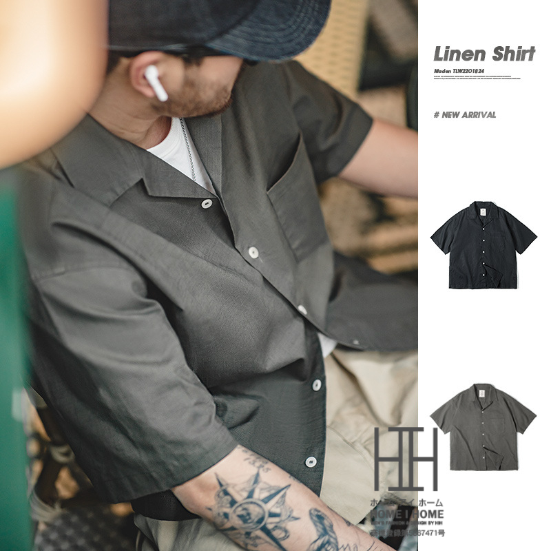 キューバシャツ 半袖シャツ 4ポケット 刺繍 開襟 黒 3XL ビッグサイズ ビッグサイズ GENTLEMENS COLLECTION 半袖 刺繍 キューバシャツ
