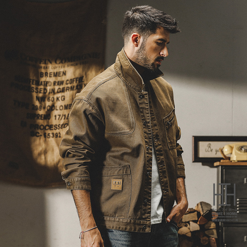 Gジャン デニムジャケット メンズ 綿100％ おしゃれ ブルゾン 作業服 ワーク 秋 カジュアル ホームアイホーム デニムジャケット Gジャン ジージャン メンズ 大きい