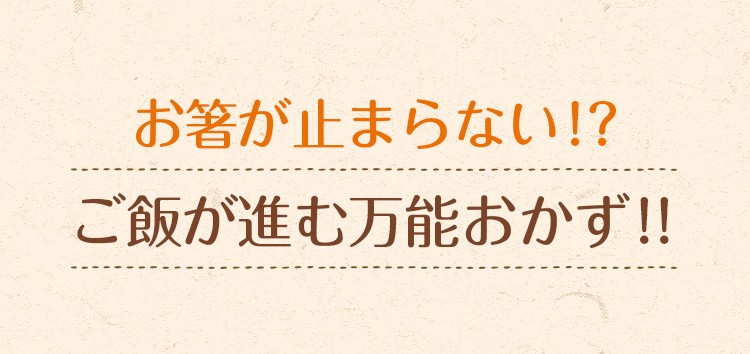 お箸が止まらない！ご飯が進む万能おかず