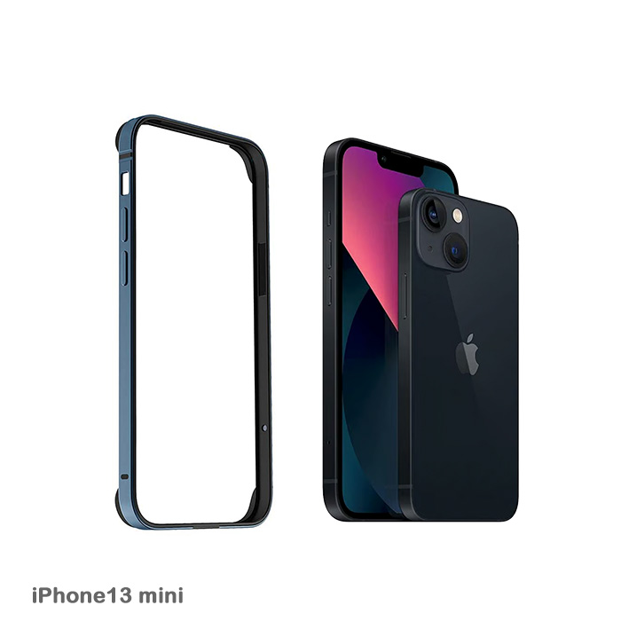 バンパーケース 耐衝撃 iPhone13mini ワイヤレス充電対応 薄型 軽量 カバー アルミ フレーム 側面保護 |  | 01