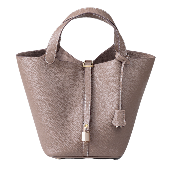 限定セール 本革 高級 キューブバッグ バケツバッグ ベージュ pm 通勤 ゴールド金具】 イマイバッグ ハンドバッグ レディース バケツバッグ