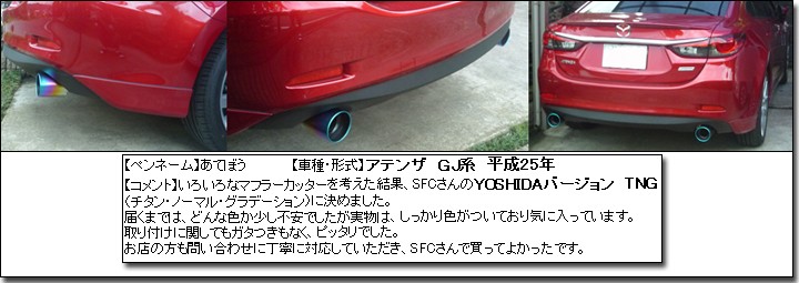 SFC マフラーカッター チタン 100mm 地上と水平の純正マフラーに SFC マフラーカッター チタン 100mm 地上と水平の純正マフラーに
