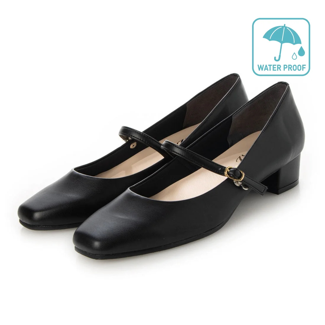 日本製 整体師監修 223 フォーマルワンストラップパンプス シンプル オフィスカジュアル 結婚式 パーティ きれいめ フォーマル 撥水 晴雨兼用 レイン対応 | IKplus | 02
