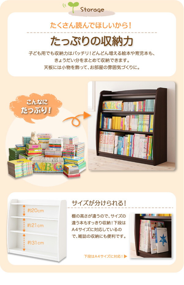 キッズ収納家具シリーズ 本棚 こども 完成品 絵本棚 絵本ラック おもちゃ 収納 おもちゃ箱 ラック ボックス 木製 収納 おもちゃラック トイボックス キッズ_5