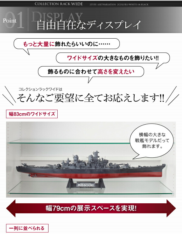 壁面収納 コレクションラック ワイド 上置き ロータイプ 奥行29