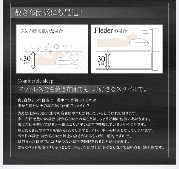 国産 棚・コンセント付き収納ベッド スタンダードポケットルコイルマットレス付き 床板仕様 【ホワイトマイクロファイバーレザープラットフォームベッド】 ダブル