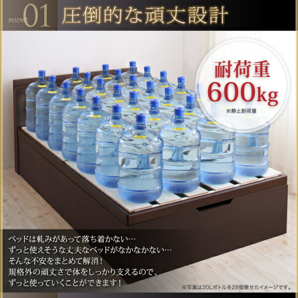 収納付きベッド シングルベッド セミダブルベッド 収納 収納付き 収納ベッド 大容量 ベッドフレームのみ 縦開き セミダブル 深さラージ 組立設置付_3