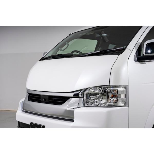 ハイエース200系ワイドボディ純正ボンネットスムージング引き取り限定引き取りのみ 200系ハイエース4型〜7型ワイドボディ バッドフェイスボンネット未塗装