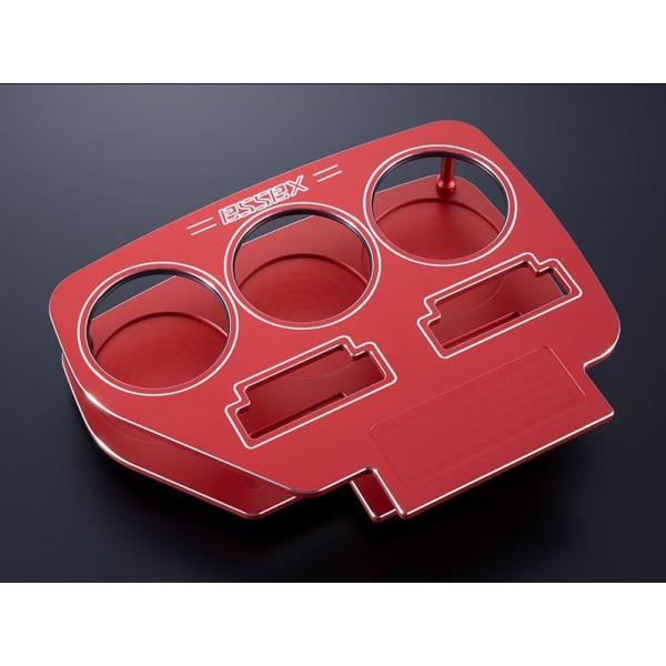 ESSEX ビレットフロントカップホルダー レッド ハイエース 200系 エセックス(ESSEX/CRS) ビレットフロントカップホルダー レッド 200系