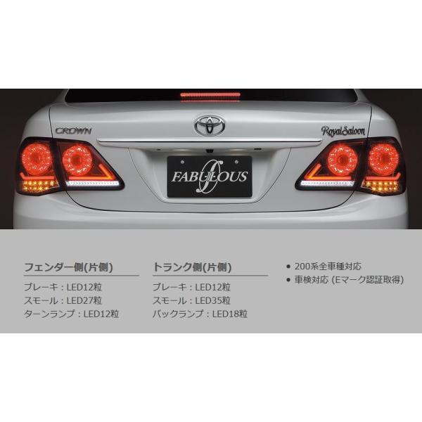 超美品 200系 クラウン ファブレス LED テール 左右セット 廃盤品希少 ファブレス（FABULOUS) LEDテールレンズ GRS200系クラウン