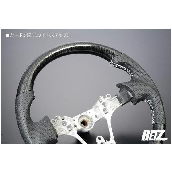 本革コンビステアリング ブラック革/ガングリップ形状 カーボン調