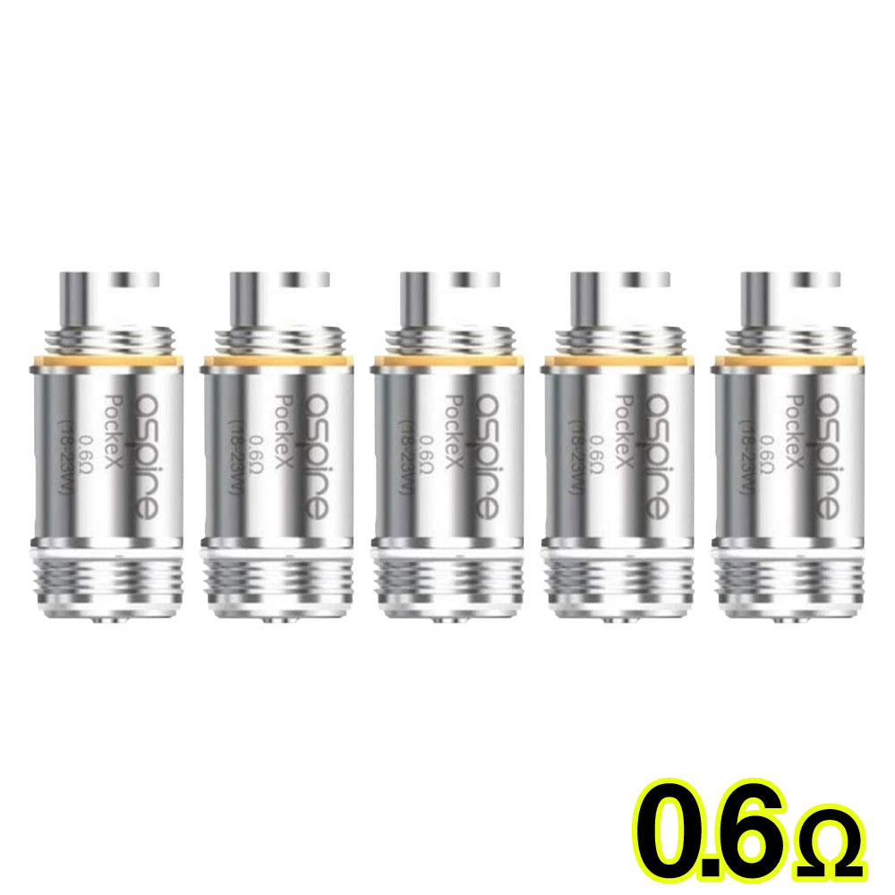 Aspire PockeX コイル 0.6Ω 1.2Ω 5個入 アスパイア ポケックス