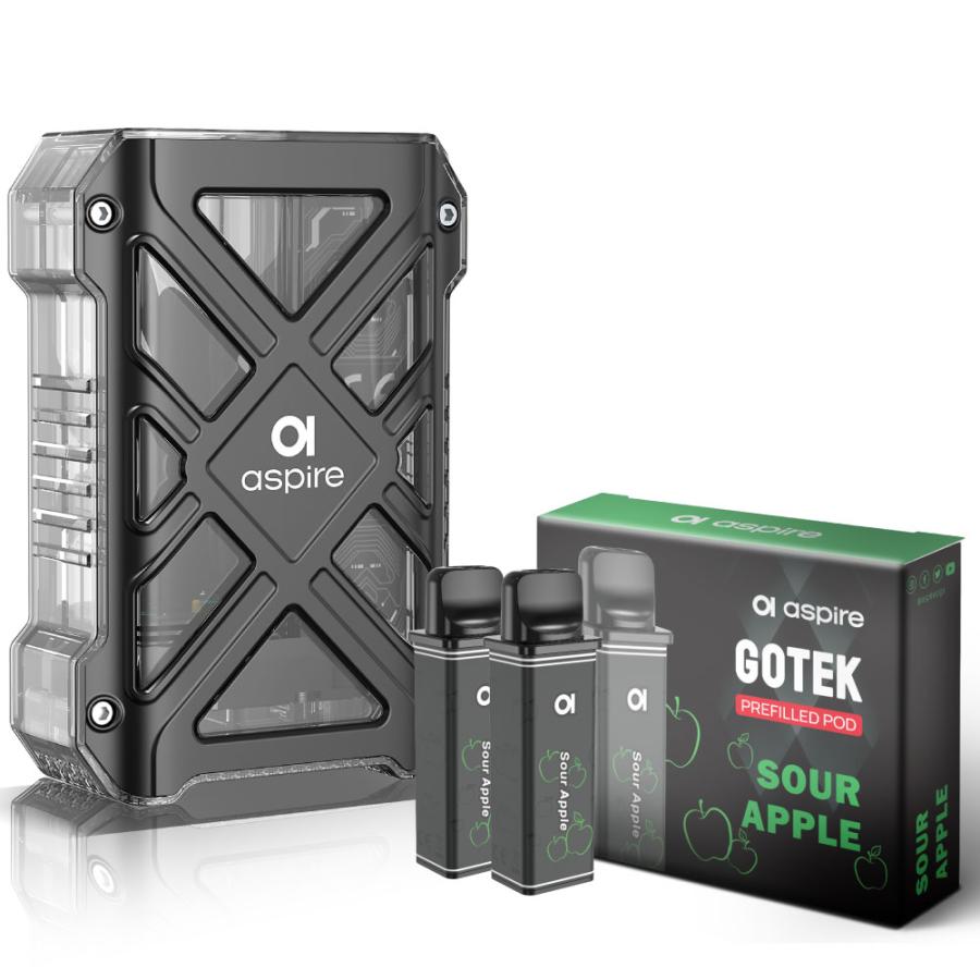 Aspire GOTEK X2 持ち運び シーシャ 電子タバコ ベイプ 使い捨て POD タイプ スターターキット 本体 おすすめ ニコチン0 禁煙 最新 アスパイア ゴーテックX2｜shade｜03