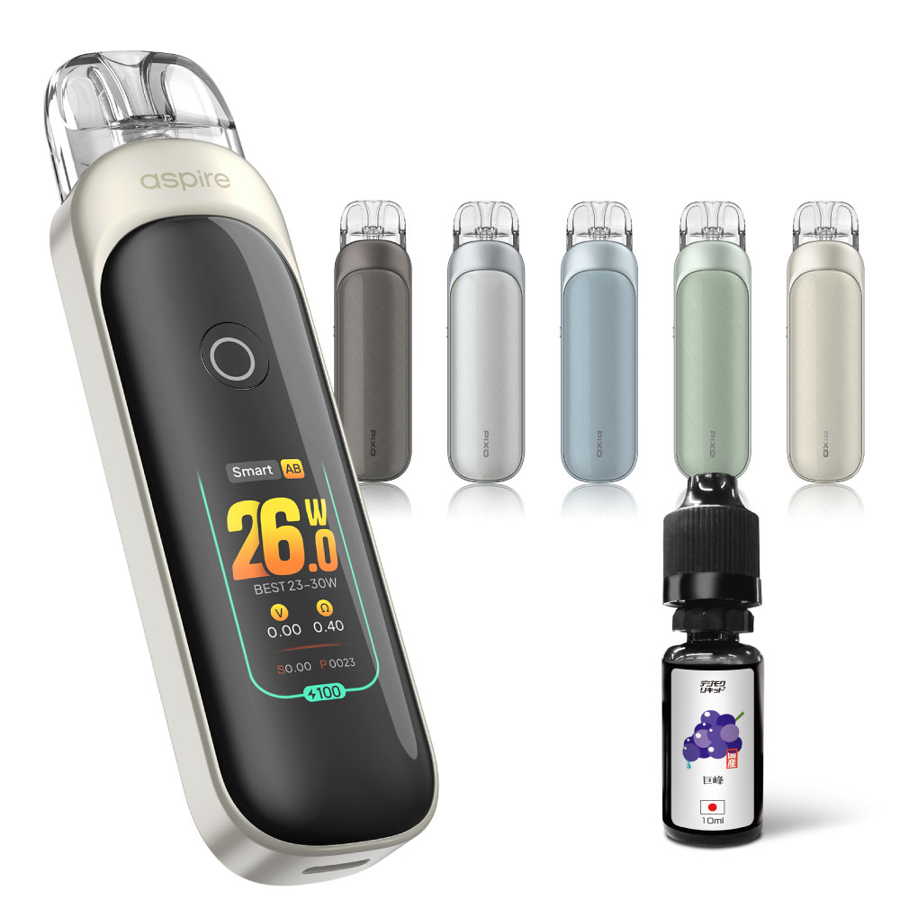電子タバコ ベイプ Aspire Pixo スターターキット 本体 持ち運び シーシャ 使い捨て POD おすすめ タール ニコチン0 禁煙 最新 アスパイア ピクソー |  | 01