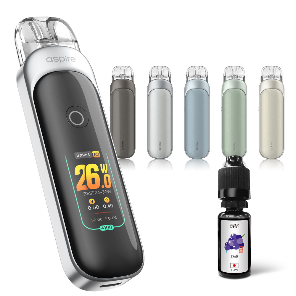 電子タバコ ベイプ Aspire Pixo スターターキット 本体 持ち運び シーシャ 使い捨て POD おすすめ タール ニコチン0 禁煙 最新 アスパイア ピクソー |  | 05