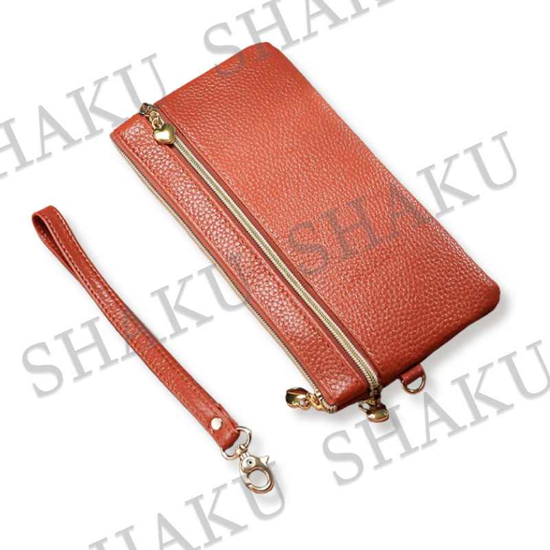薄い財布 本革 スリム財布 ハンドストラップ レザー レディース財布