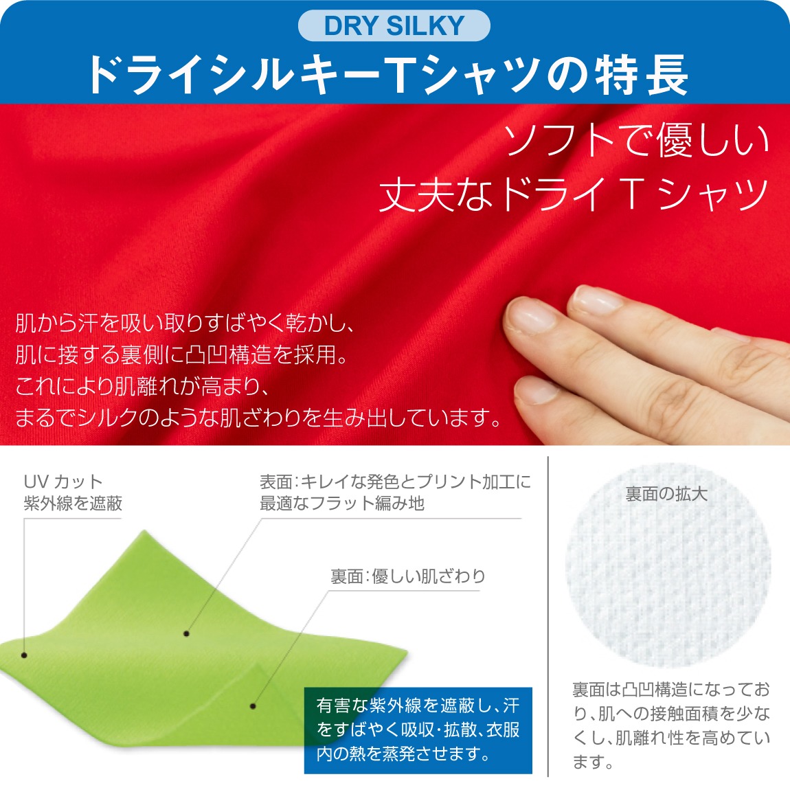 シルキードライTシャツ素材