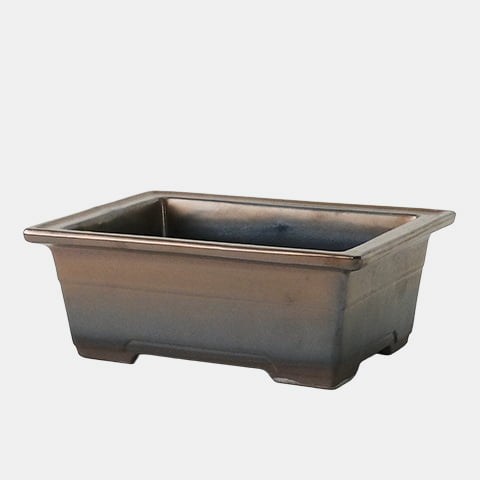 BONSAI PLANTER【SHITAOBI】ブロンズ W18.5cm×H7cm 陶器 植木鉢 ウ泥鉢