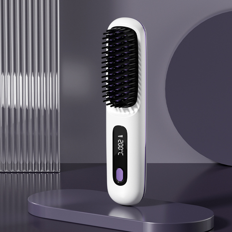ヘアアイロン ストレート ヘアアイロンブラシ コードレス ヒートブラシ Type-C充電式 携帯用 3段階温度調整 急速加熱 軽量 ヘアケア 無線 |  | 02
