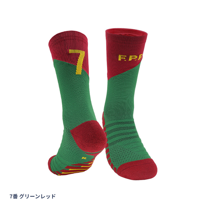 メンズ サッカーソックス 1足 7番 9番 10番 11番 30番 ２足セット大人用 サッカー 吸湿 タオル生地 サッカーストッキング フットサル 滑り止め スポーツソックス |  | 01