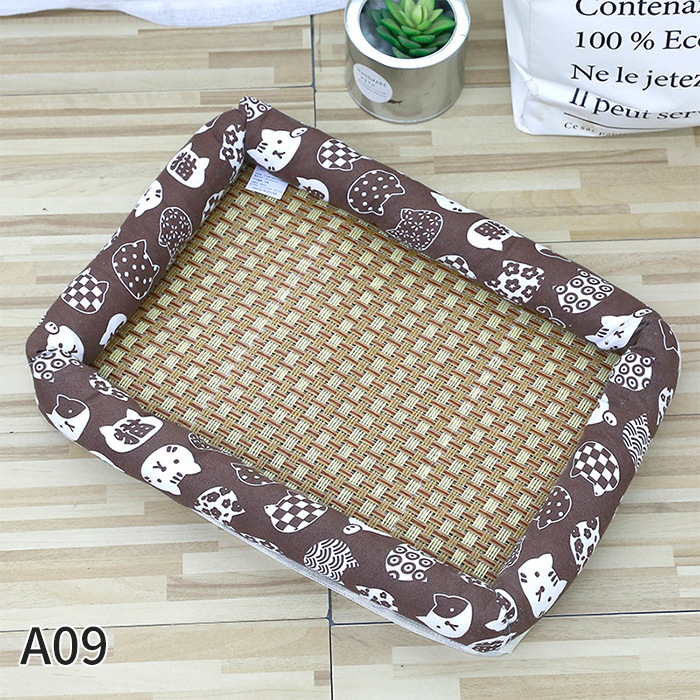 ペットベッド 猫用 犬用  夏用 S M L XL ひんやり天然素材 ラタン編み ストレス解消 暑さ対策 無害無臭 夏用 可愛い 耐久性 シンプル 四方形 10色展開 |  | 09
